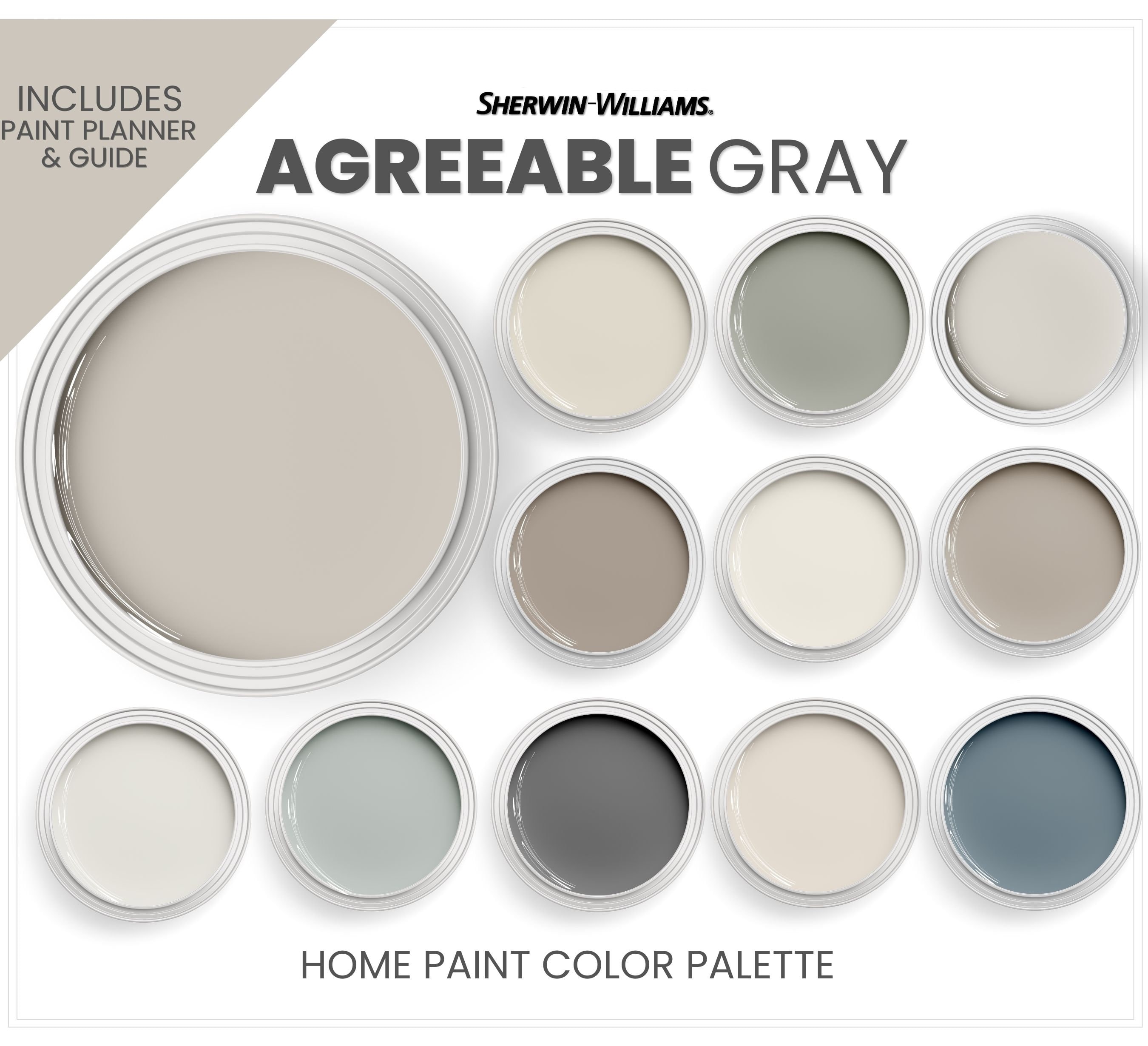 Sherwin Williams Agreeable Gray Coordinating Colors Accent Etsy Norway