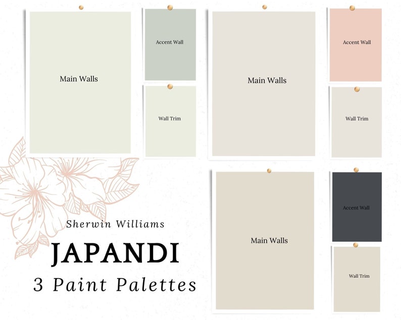 Japandi Paint Color Palette Sherwin Williams Color Palette Etsy Australia