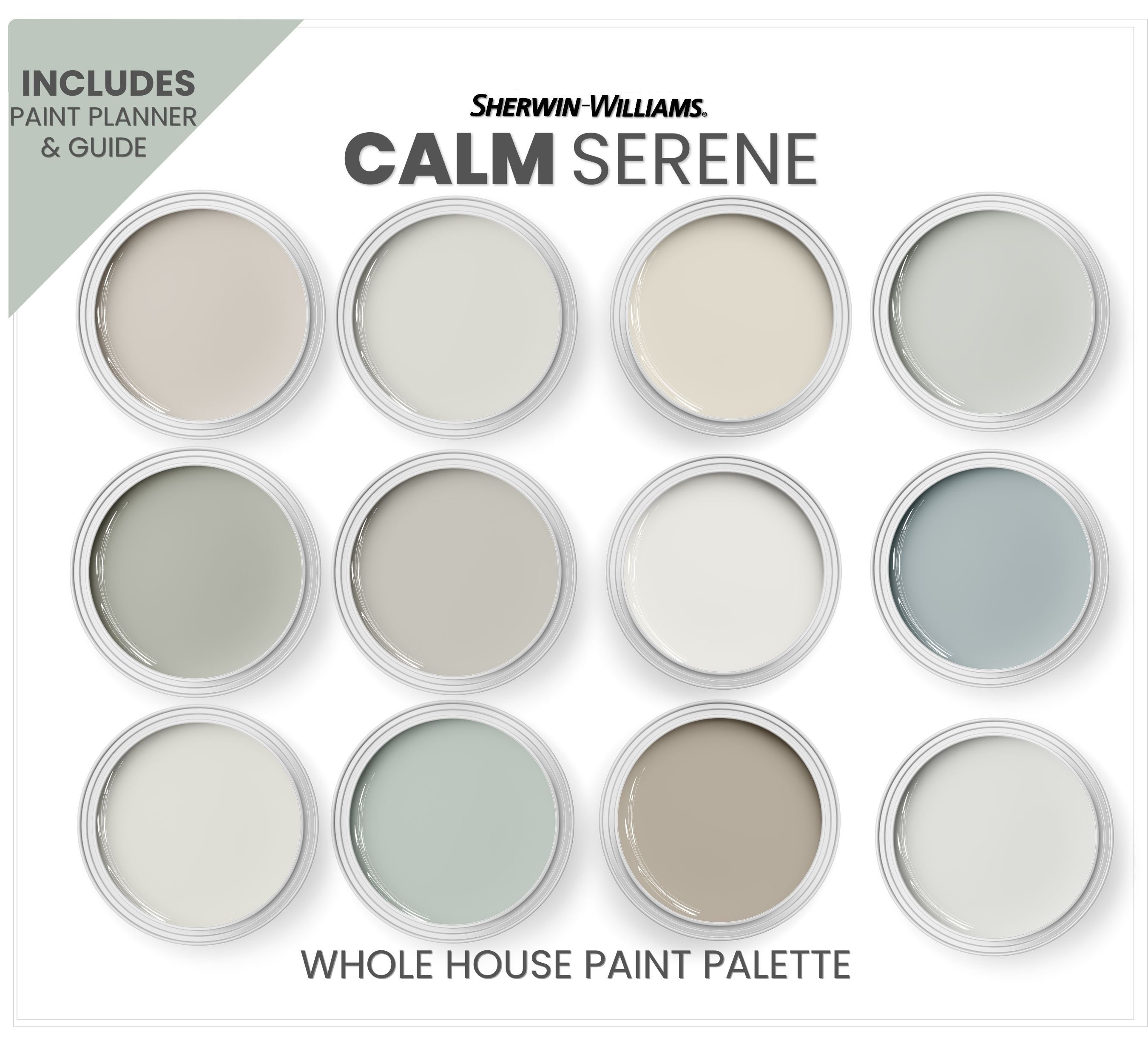 Calm Paint Colors Serene Calming Colors for Bathroom - Etsy Canada