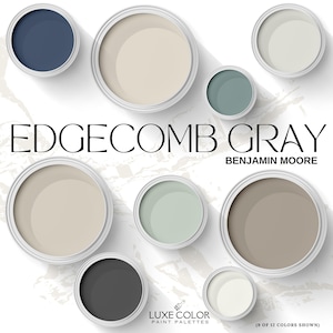 Paleta de pintura gris Edgecomb de Benjamin Moore / Colores coordinados / Esquema de colores neutros para toda la casa / Guía de pintura para diseño de interiores 2026