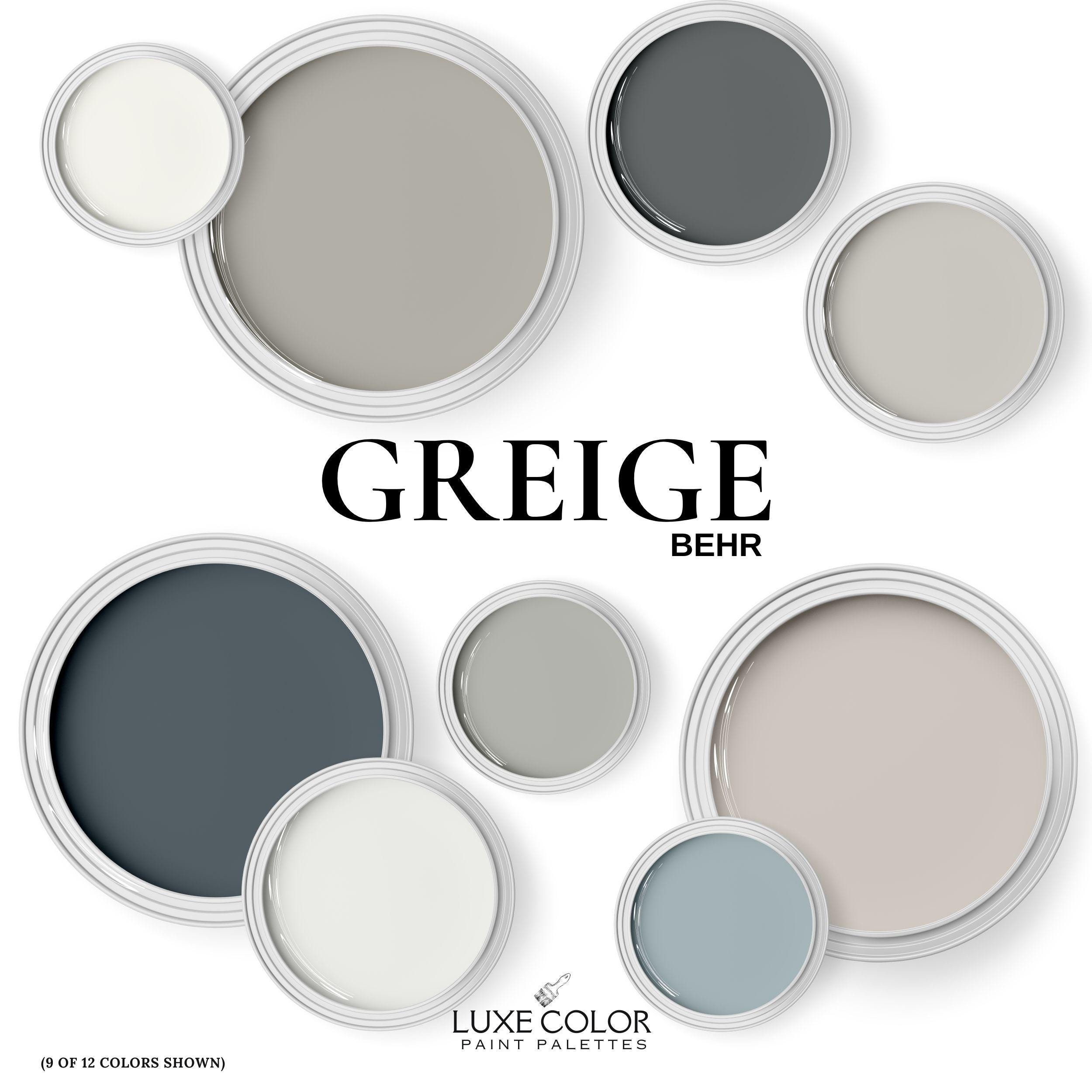 Behr Greige with Coordinating Colors ~ Paint Combinations For Living Room, Kitchen, Bedroom and Whole House.