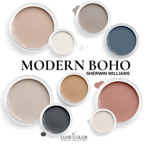 Boho Paint Colors Palette From Sherwin Williams ~ Modern Boho Coordinating Whole House Color Guide (Digital Download)