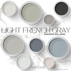 Sherwin Williams Light French Gray Color Palette | Neutral Paint Color Scheme | Printable Paint Guide | Home Interior Design Inspiration