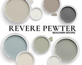 Benjamin Moore Revere Pewter Color Palette Guide | Neutral Gray Paint Color Schemes For Modern Farmhouse, Coastal, & Home Decor Inspiration.