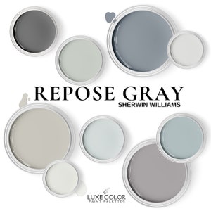 Sherwin Williams Repose Gray Color Palette ~ Coordinating Colors For Interior And Exterior.