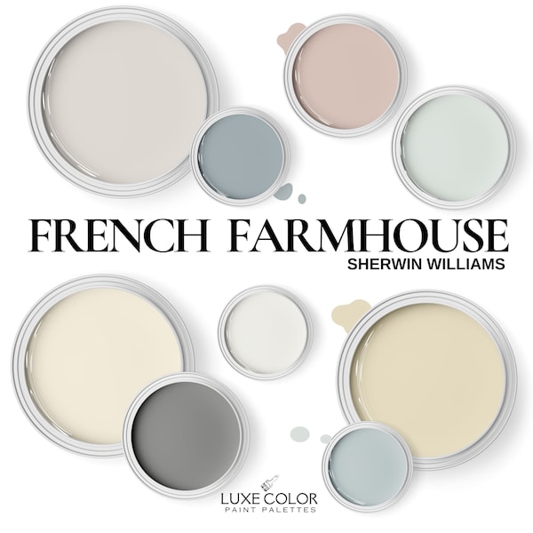 Sherwin Williams French Farmhouse Color Palette ~ French Country Paint Colors ~  Whole Home Palette