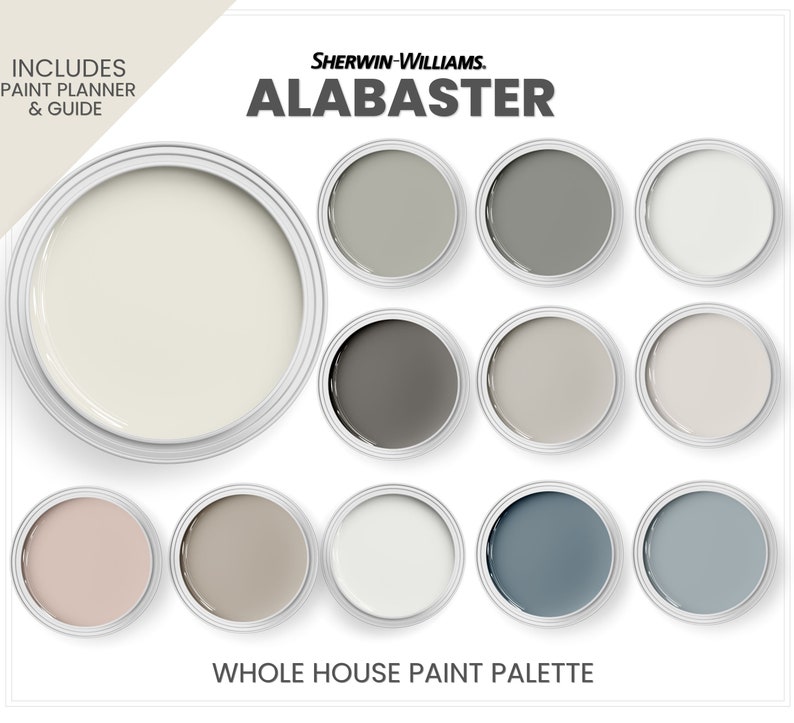 Sherwin Williams Alabaster White Paint Color Scheme Etsy