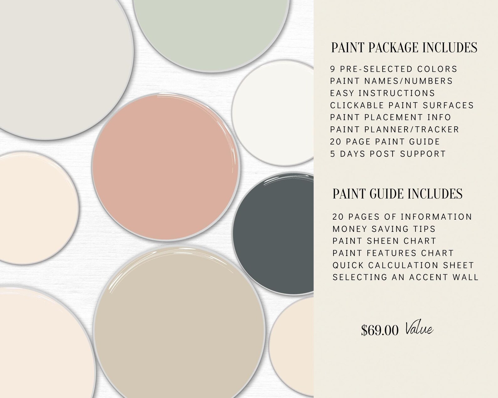 Japandi Color Palettes in Behr Interior Paint for Living Rooms | Etsy ...