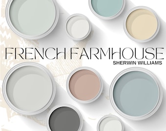 Modern French Farmhouse Color Palette | Sherwin Williams Inspired Paint Colors | Cozy Farmhouse And Cottage Neutral Home Decor