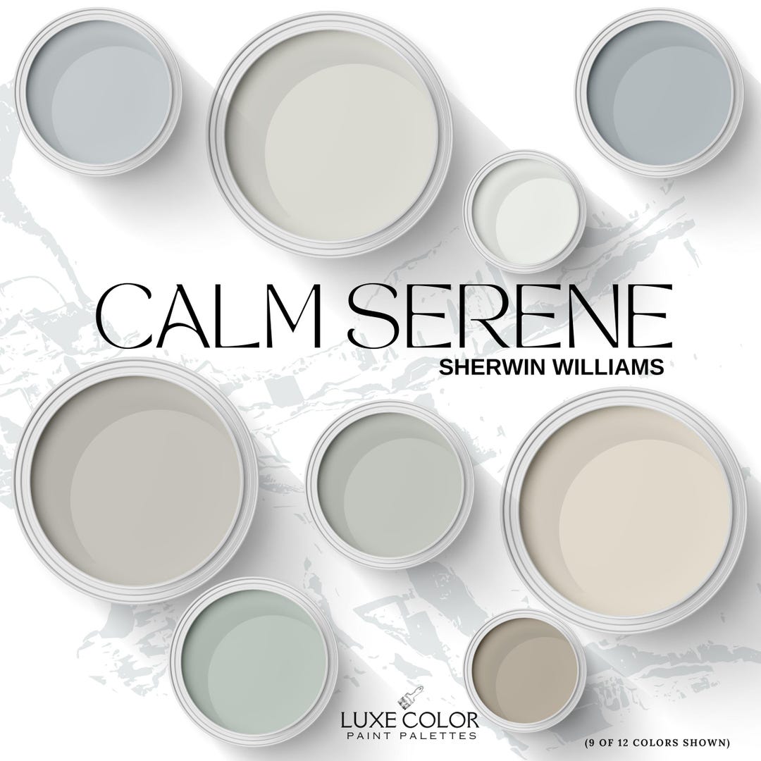 Colores de pintura Sherwin Williams Calm ~ Colores serenos y relajantes  para el baño, el dormitorio, la sala y toda la casa. (Descarga digital) -  Etsy ..., image size:1080x1080