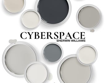 Sherwin Williams Cyberspace Paint Palette Guide | Dark Blue Gray Paint Color Schemes for Home Décor, Interior Design & Wall Inspiration