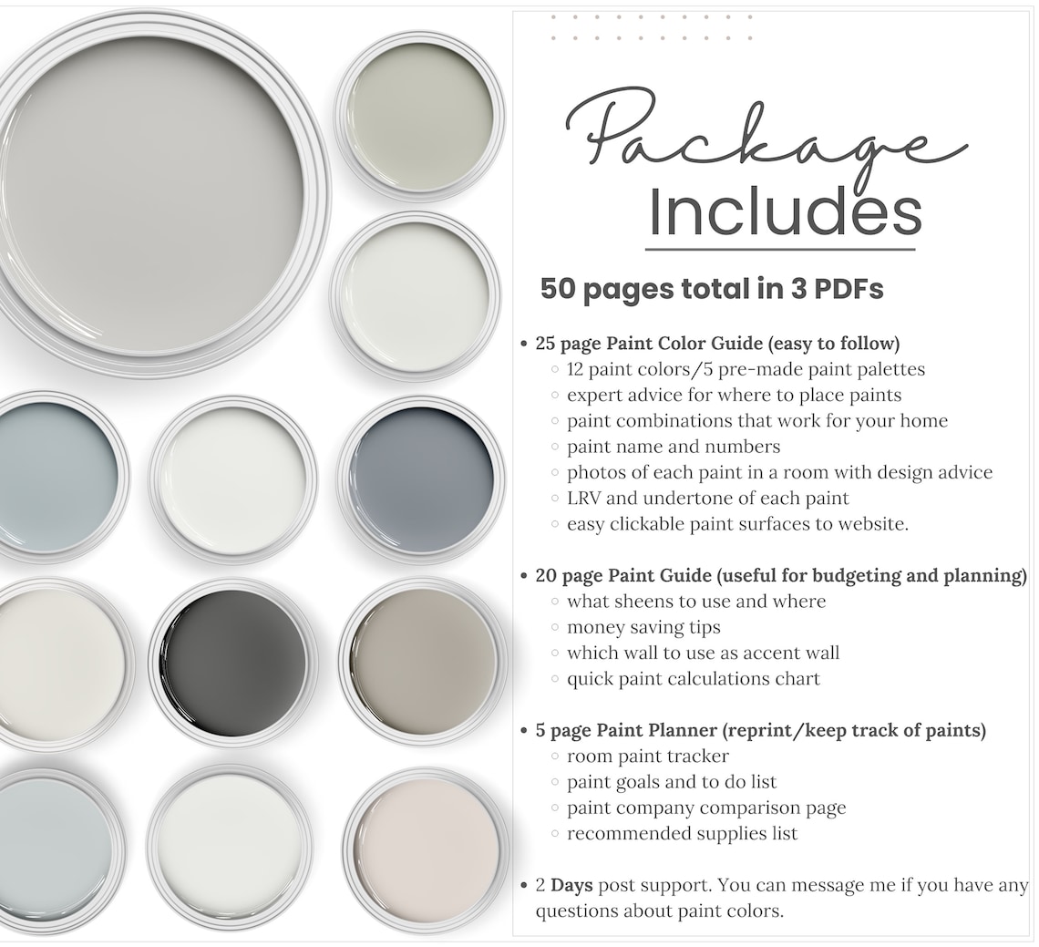 Light French Gray Color Palette. Top Sherwin Williams Gray Etsy Canada