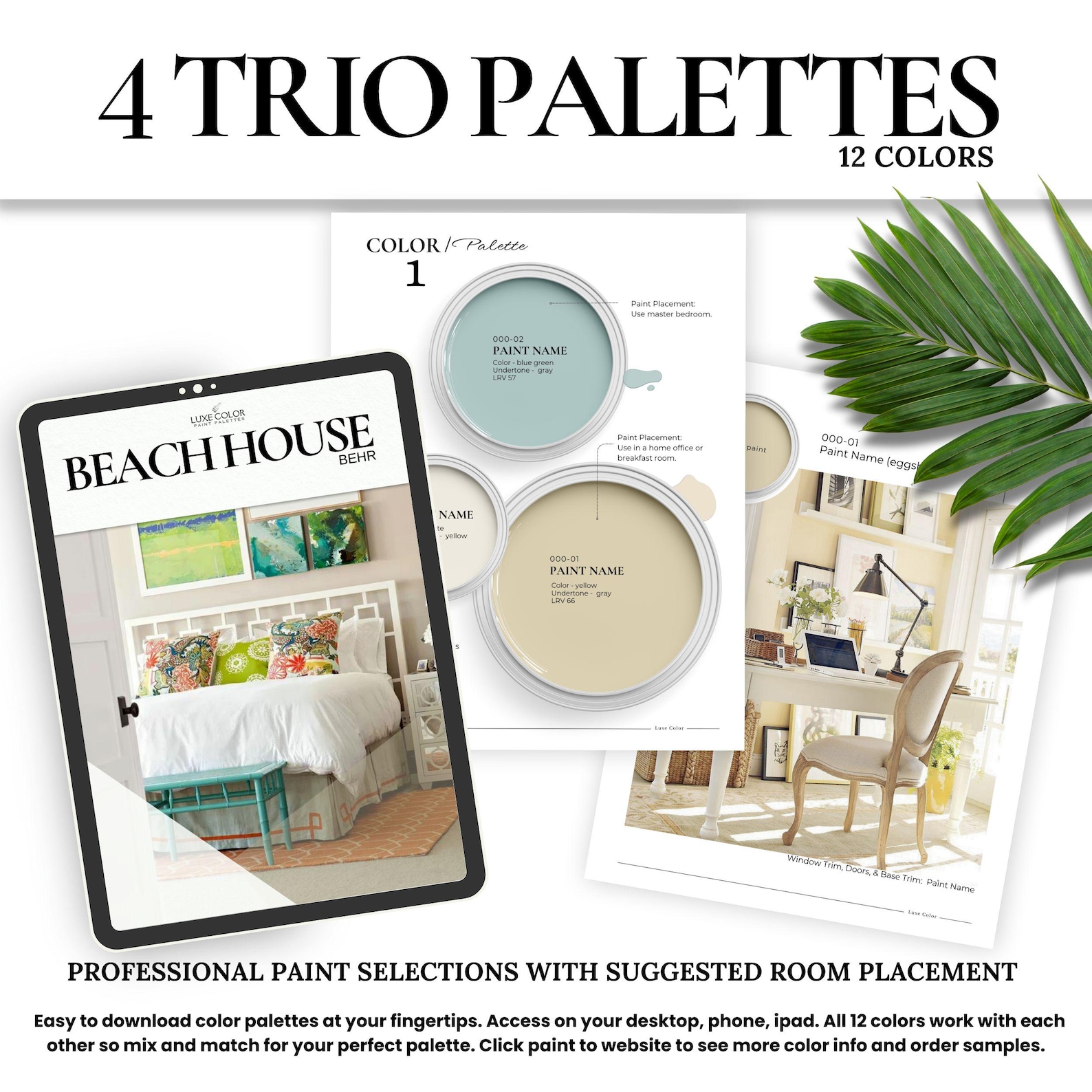 Behr Beach Paint Colors | Tropical Interior Color Palette | Bright ...