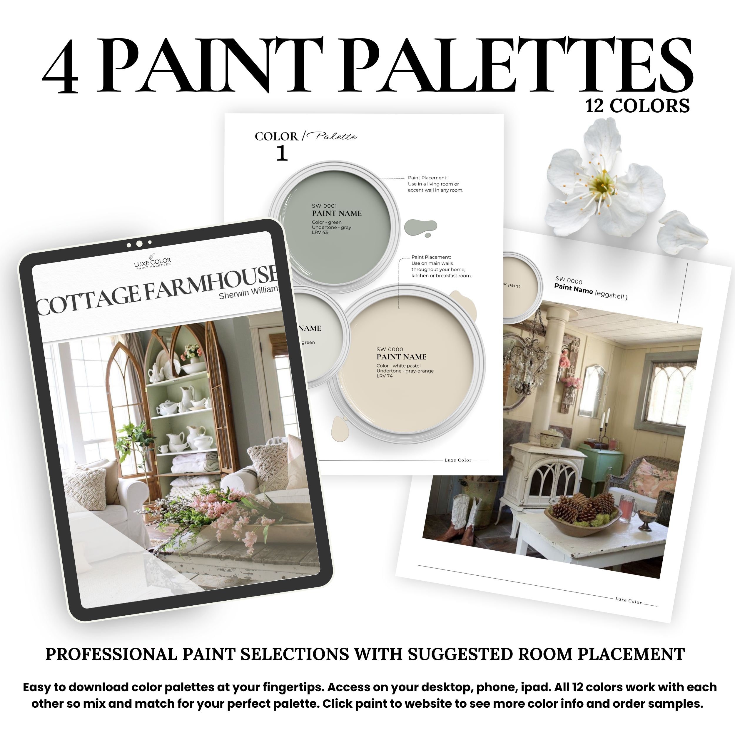 Cottage Farmhouse Paint Palette With Sherwin Williams Colors ...