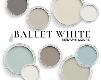 Benjamin Moore Ballet White Color Scheme ~ Color Palette For Living Room, Bedroom, Bathroom, Kitchen and Whole House.