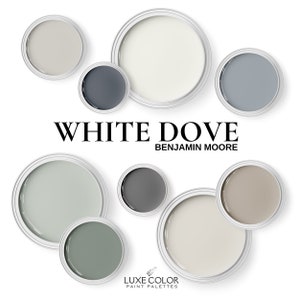 Benjamin Moore White Dove Complementary Colors ~ Color palette For whole home, cabinets, and kitchen.