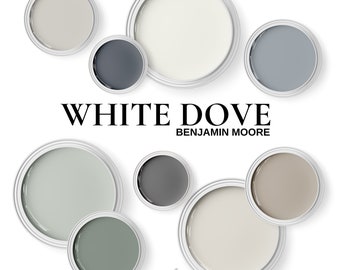 Benjamin Moore White Dove Complementary Colors ~ Color palette For whole home, cabinets, and kitchen.