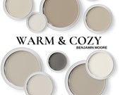 Warm and Cozy Paint Colors for Living room, Bedroom, and Kitchen. A Warm Neutral Paint Palette from Benjamin Moore. ( Digital Download)