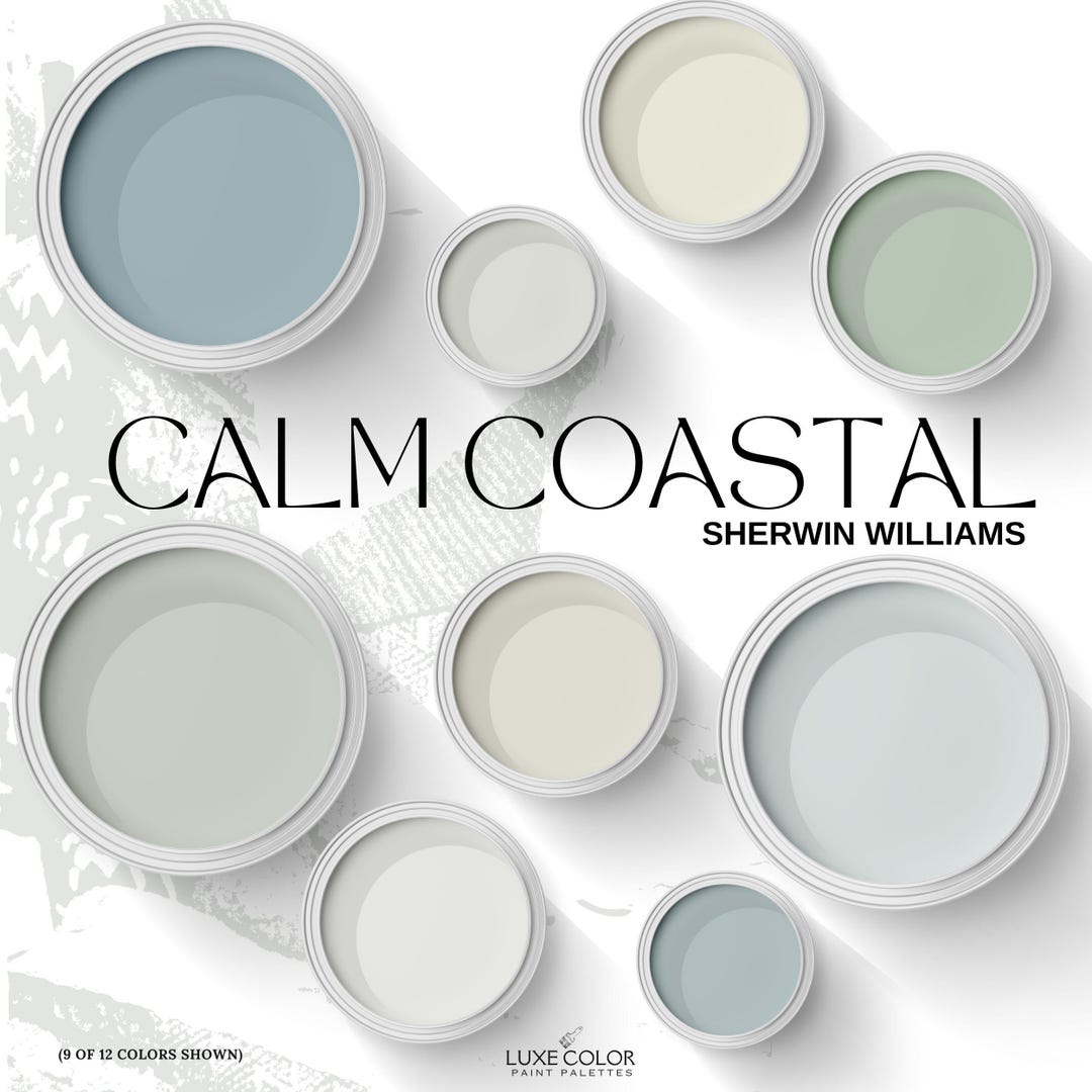Calm Coastal Paint Palette Sherwin Williams | Coastal Color Scheme ...