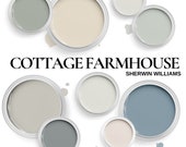 Cottage Farmhouse Paint Palette With Sherwin Williams Colors. Enchanting English Cottage Paint Colors For Your Interior and Exterior.
