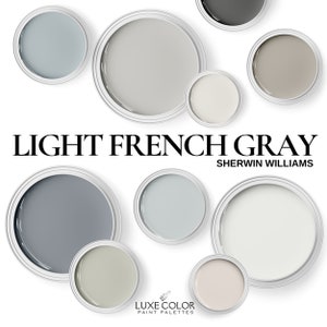 Palette de couleurs gris français clair ~ La meilleure couleur de peinture gris Sherwin Williams pour l'intérieur et l'extérieur de toute la maison.