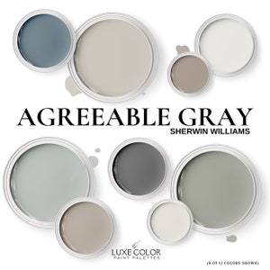 Sherwin Williams Agreeable Gray Coordinating Colors - Accent Color Palette for kitchens ~ living rooms ~ cabinets~ whole home palette.