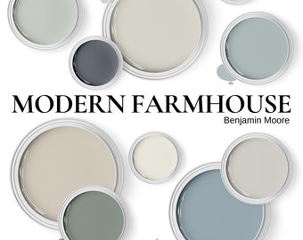 Palette de couleurs de peinture Farmhouse : Benjamin Moore intérieur et extérieur (téléchargement PDF