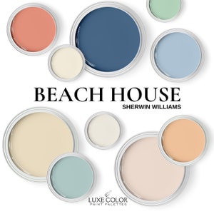 Sherwin Williams Beach House Colors~Tropical Beach Color Palette ~ for Living Rooms ~ Bedrooms ~ Whole house Color Theme.