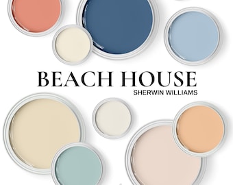 Sherwin Williams Beach House Colors~Tropical Beach Color Palette ~ for Living Rooms ~ Bedrooms ~ Whole house Color Theme.