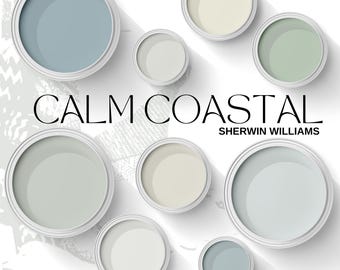 Sherwin Williams Calm Coastal Paint Palette Guide | Soft Beach House & Coastal Farmhouse Color Schemes for Home Décor Inspiration