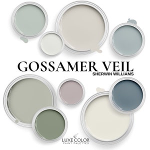 Sherwin Williams Gossamer Veil  With Coordinating Colors ~ Paint Palette Includes Color Scheme for Kitchen ~ Cabinets ~ and Whole House.