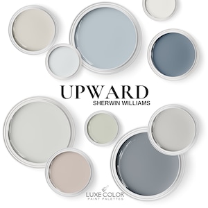 Sherwin Williams Upward Color Palette ~ Coordinating colors for bedroom, bathroom, Living Room, and Whole House.