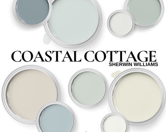 Sherwin Williams Coastal Cottage Paint Palette Guide | Beach House & Coastal Farmhouse Color Schemes for Home Décor Inspiration (PDF)