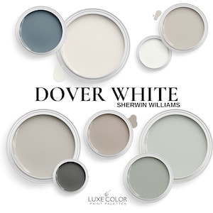 Sherwin Williams Dover White Color Palette With Complimentary Colors for your Whole Home.