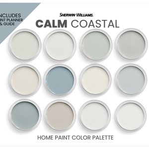 Calm Coastal Paint Color Palette Sherwin Williams Coastal - Etsy