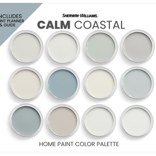 Sherwin Williams Beach House Color Palette With Sea Salt - Etsy