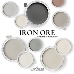 Smokey Taupe Benjamin Moore Paint Palette Soft Neutral Paint Colors for Home,  Interior Design Paint Scheme, Wrought Iron 