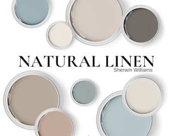 Sherwin Williams Natural Linen Coordinating Colors ~ Accent Color Palette for Bedrooms ~ living rooms ~ Bathroom~ walls for whole house.