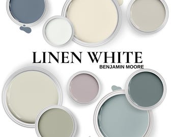 Linen White Benjamin Moore Color Scheme ~ Color palette For whole home, cabinets, and kitchen.