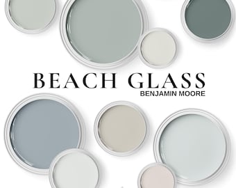 Benjamin Moore Beach Glass Palette ~ Coordinating Colors For Your Bedroom, Living Room, Kitchen And Cabinets.