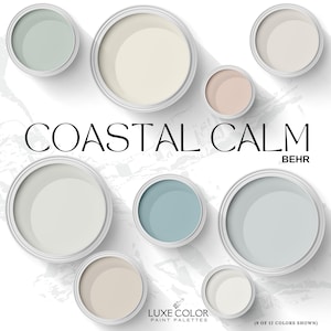 Behr Modern Coastal Color Palette | Coordinating Beach House Blue-Green Neutrals | Coastal Neutral Color Scheme | Digital Download 2026
