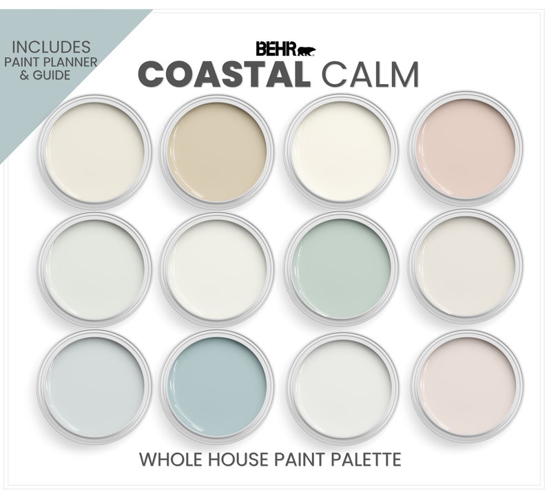 Behr Coastal Paint Colors This Color Palette Includes Behr Etsy