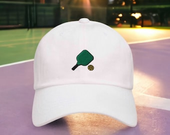 Pickleball geborduurde papa hoed, geborduurde unisex hoed, papa cap, verstelbare baseball cap cadeau voor hem, cadeau voor atleten
