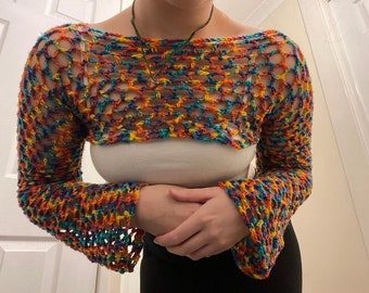 Multicoloured shrug top!