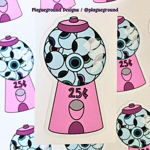 Sticker - Augapfel Kaugummiautomat | Spooky Creepy Pastel Goth Funky Alt Weird Aufkleber