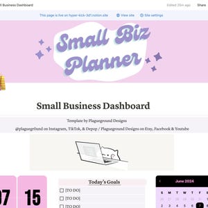 Small Business Planner Template for Notion | Digital Planner, Notion Template for Business, Etsy Shop Owner