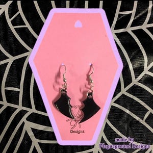 Bat Wing Earrings | Handmade from Shrink Plastic & Resin | dark gothic alternative