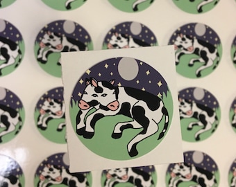 Two Headed Calf Sticker | Art Creepy Cute Cow Weird Unusual Unique Funky Goth Original