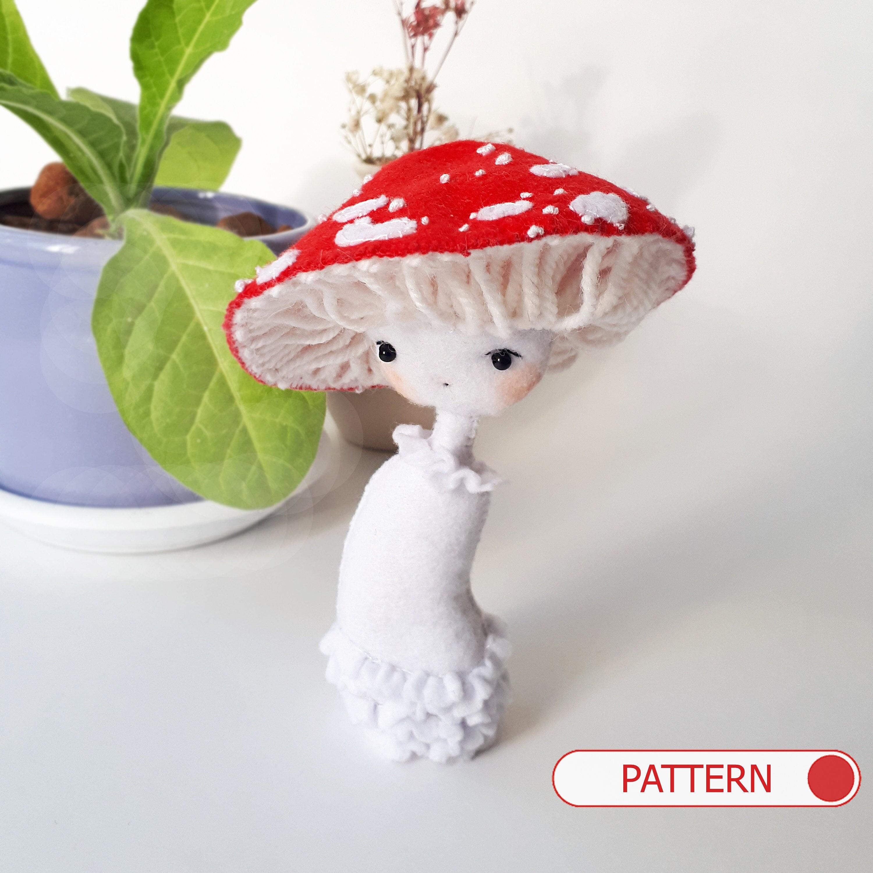 Mushroom Pattern Mushroom Decor Cute for Nursery Felt - Etsy Norway