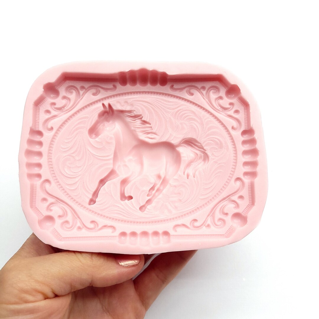 Cowboy Belt Buckle Silicone Mold Wax Mold Resin Mold Soap Mold